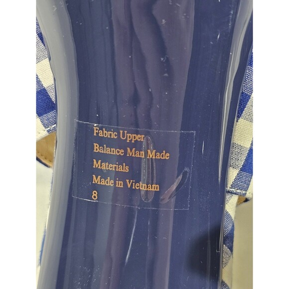 MW Women's 8 Aubrey Lynn Blue Check peep Toe Slingback High Heels Shoes NWOB NEW - Picture 8 of 8